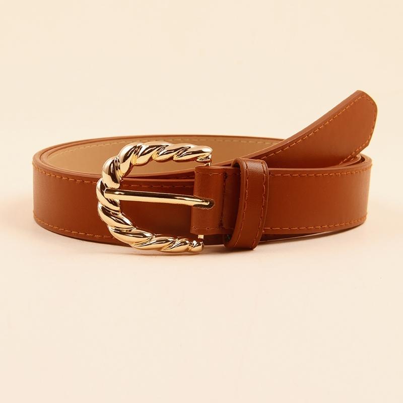 Stylish Buckles Belt Ladies Western Styles Waist Belt Durable Leather Waistband for Versatiles Styling