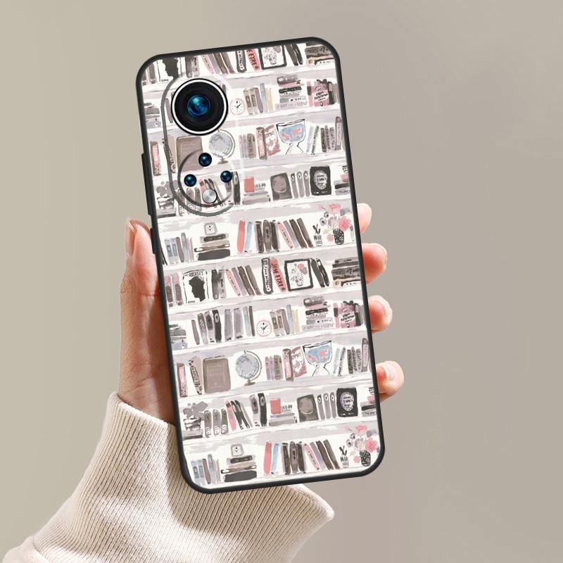 

Library Book Cover For Honor X8 X8a X9 X9a X7a X7 X6a 8X 9X Magic 5 Lite Pro Honor 70 50 90 Lite Case Honor X8a