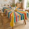 Tovaglia Astratta Colorata Raggi di Sole Impermeabile Stampa Piatta 2D Poliestere Copritavolo da Pranzo Campeggio Telo Copritavolo Picnic