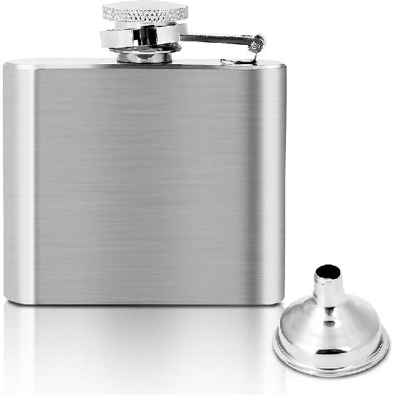 Фляга из нержавеющей стали - Герметичная, Удобная для наливания, Идеальна для подарков - Включает набор фляг с воронкой 5oz