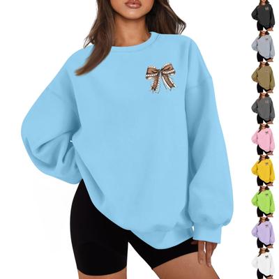 Women's Casual Fashion Long Sleeve Print Round Neck Loose Sweatshirt Top