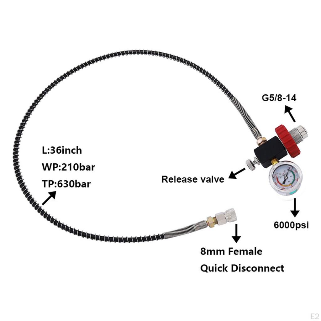 Durable Scuba Tank Refill Adapter with Extended Hose for Easy Filling