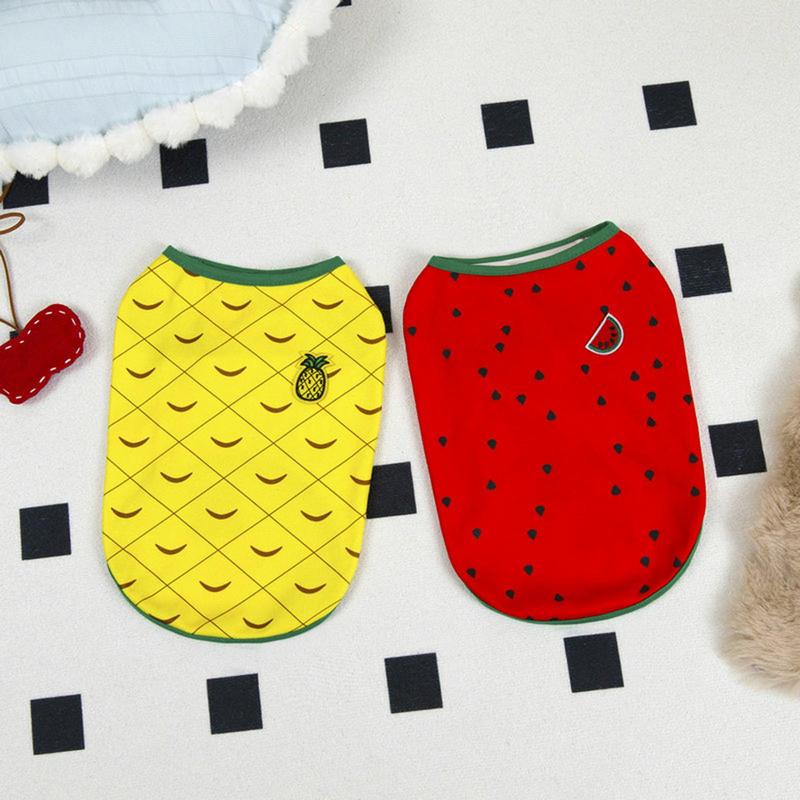 Pet Clothes For Small Dogs Puppy Summer Clothes Soft Breathable Dog Cat Shirt Cute Watermelon Pineapple Outfit Clothes For Small