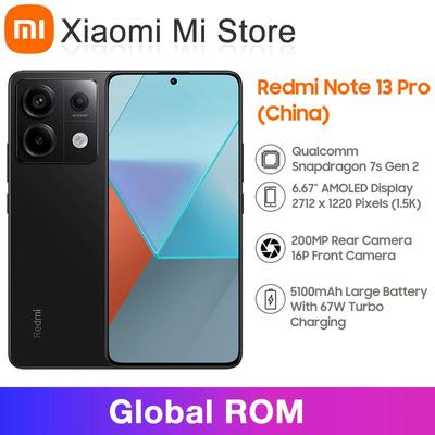Global Rom Xiaomi Redmi Note 13 Pro Redmi Note13 Pro 5G Akıllı Telefon Qualcomm Snapdragon 7s Gen 2 Octa Core eSports Oyunlar Görüntüleme Ofis Canlı Yayın