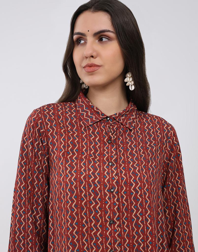 MONTE CARLO Women's Collar 3/4 Sleeve Kurti