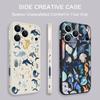 Jellyfish Dolphin Pattern Lanyard Case For iPhone 17 Pro Max Funda iPhone 16 15 14 13 Pro Max 11 16E 17E Soft Silicone Cover