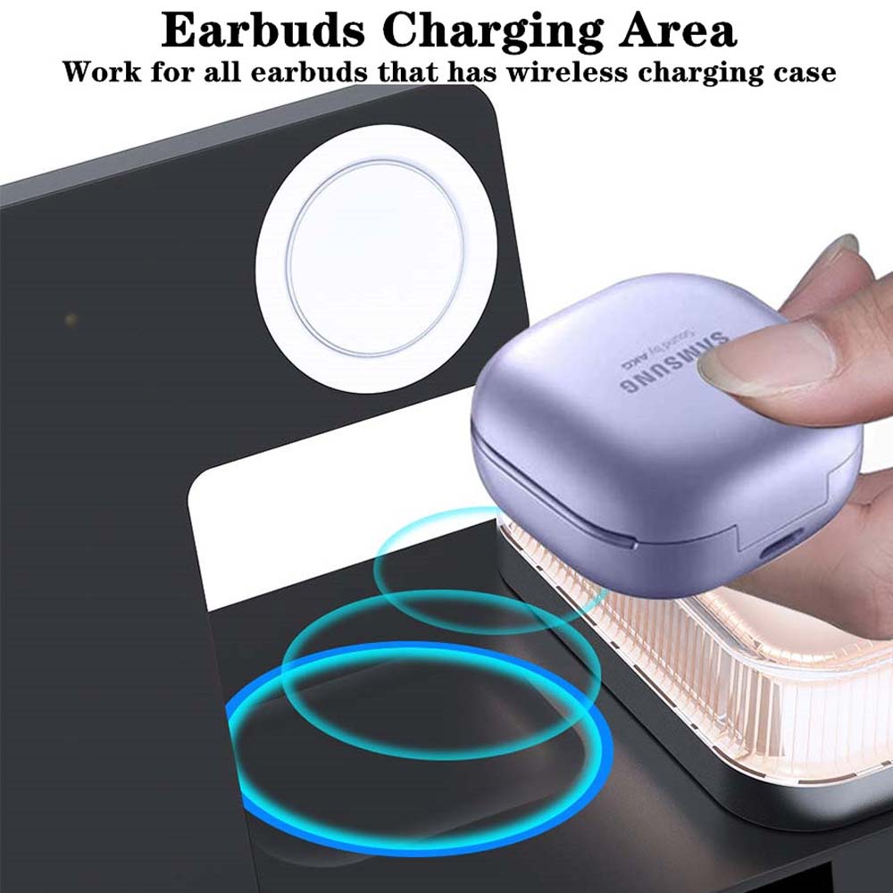 Drahtloses Ladegerät für Samsung Galaxy Watch 4 5 Pro Ladegerät 3 in 1 Schnellladestation für Samsung S23 S22 S21 Ultra mit Uhr