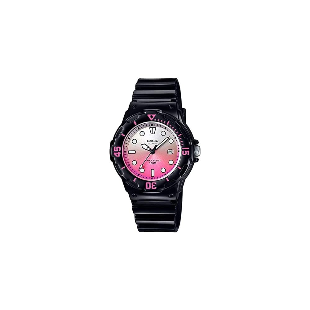 Casio LRW-200H-4EV Analog Watch Gloss Black Pink Metallic Women s Kids International Model