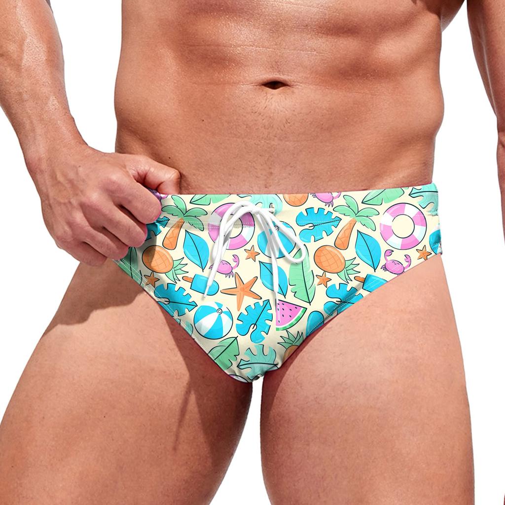Sommer Herren Hawaiianischer Badehose Kordelzug Badehose Unterhose
