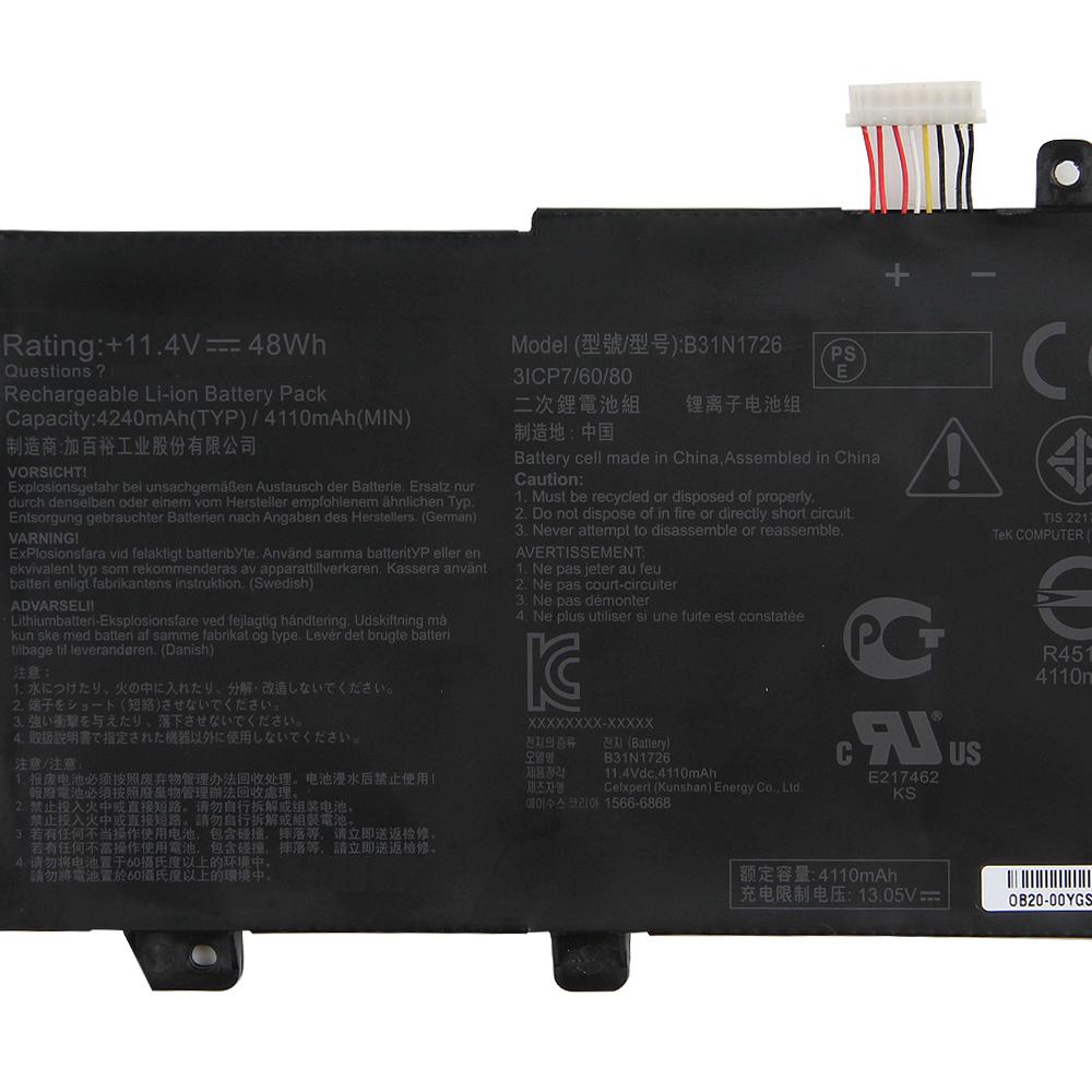 NEUE Ersatzbatterie für ASUS FX86 FX80G FX80GE/GD8750 FX95G FX505G FX504G FX86FE FX86FM FX505 B31N1726 Laptop-Akku 4240mAh