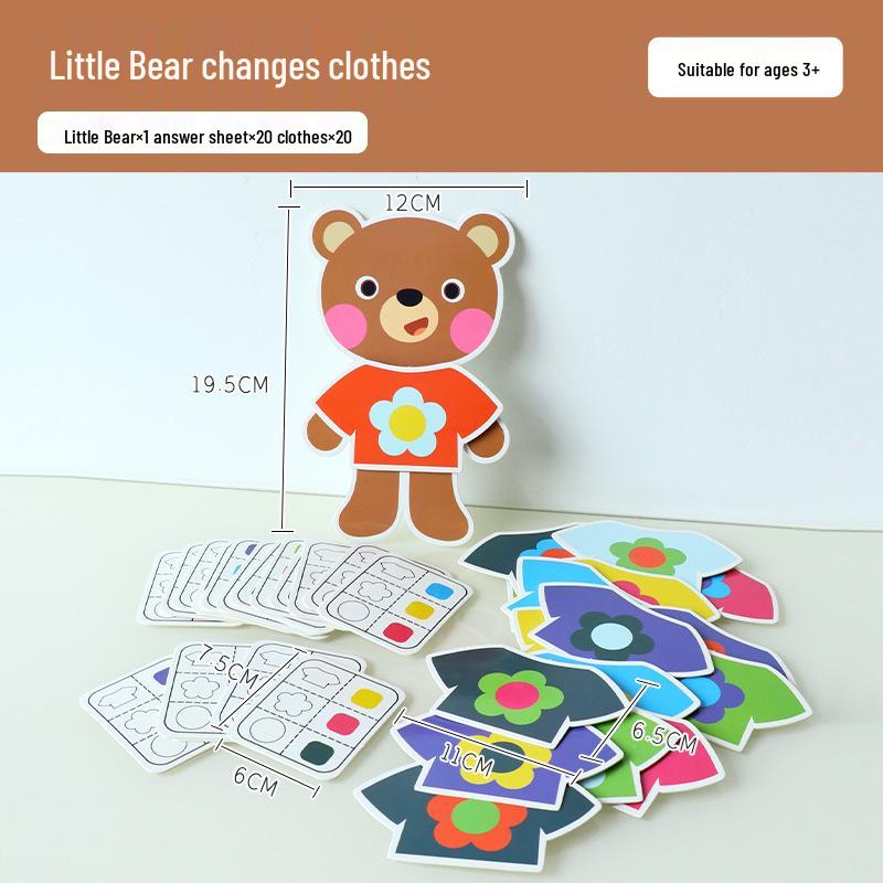 

Монтессори Пазл «Одень маленького медвежонка» и «Подбор цветов» для детей детского сада