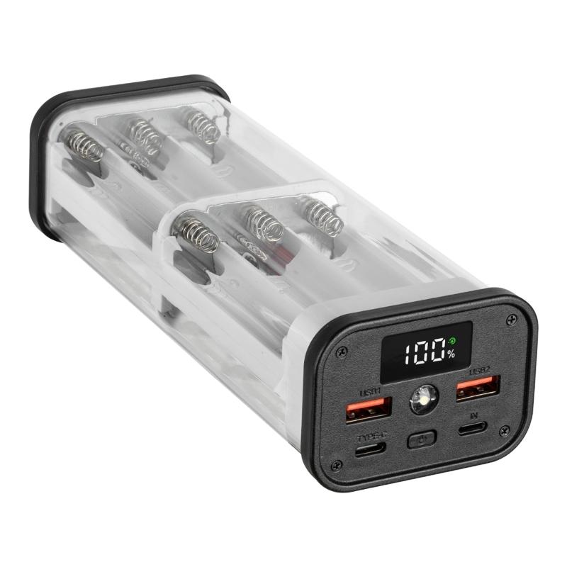 Solderless Powerbanks Kit for 12x18650 Batteries Easy Assembly with Plastic Case and Safety Protections Mechanism