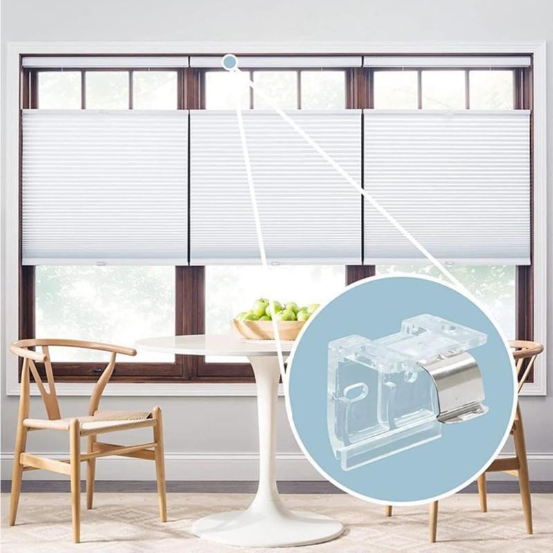 4PCS Stainless Steel Window Blind Mounting Brackets For 25mm Cordless Cellular Shade Headrail Holders with Metal Clip