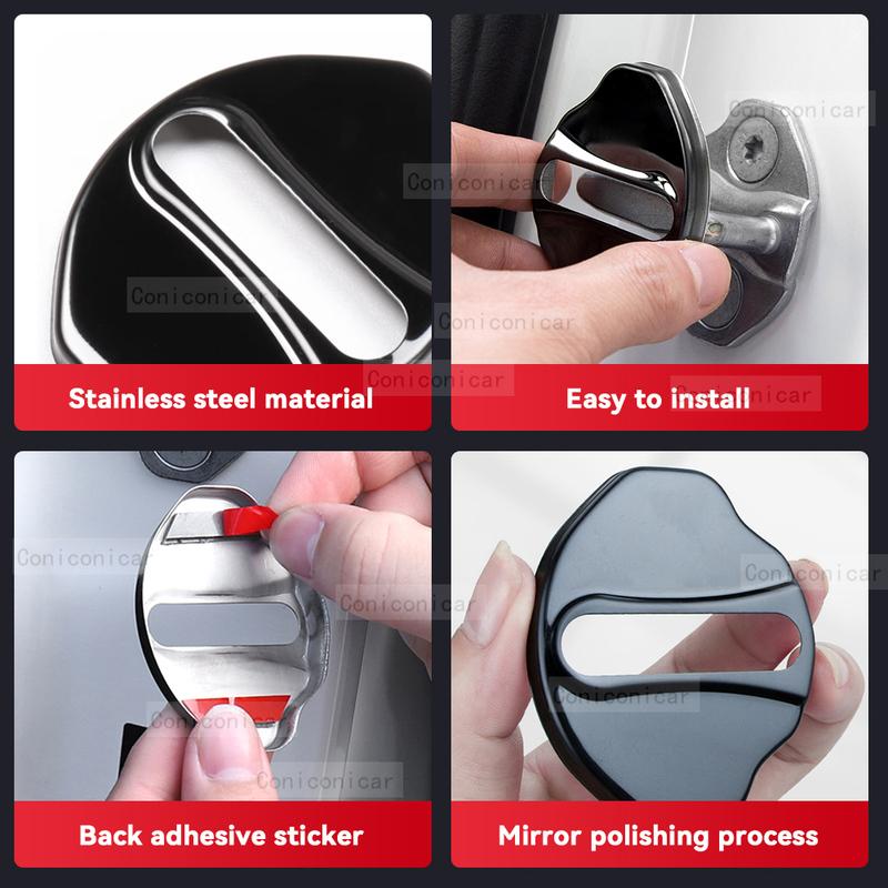 Auto Car Door Lock Protect Cover Emblems Case Stainless Steel Decoration For BMW I5 I7 G60 G70 Protection Accessories