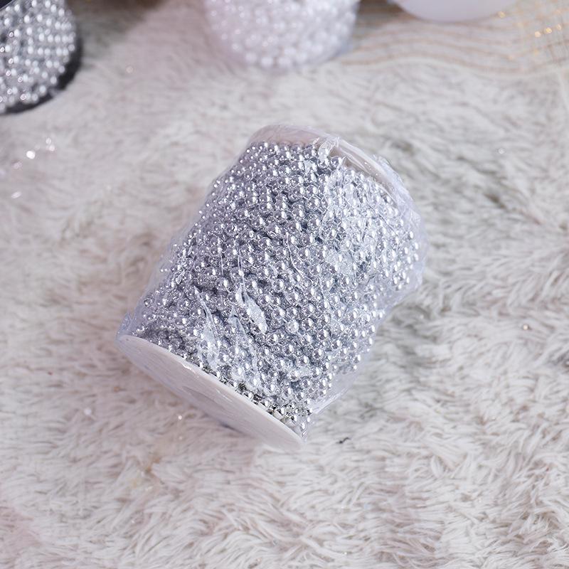 Silver Christmas Bead String for Tree and Wreath Décor - 8mm