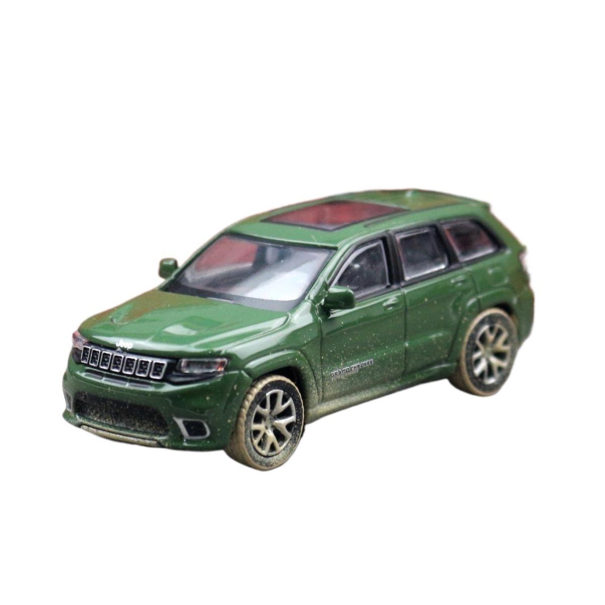 

1/64 Jeep Grand Cherokee Trackhawk Миниатюра 1:64 JKM игрушечная модель автомобиля внедорожник спортивный автомобиль свободные колеса литой металл коллекция подарок зелёный