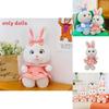 Plush Rabbit Toy With Dress And Bow Decoration For Girls Gift And Comfort