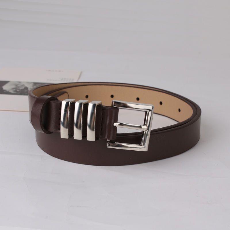 Chic Black Pu Belt For Women With Retro Style And Elegant Buckle For Jeans