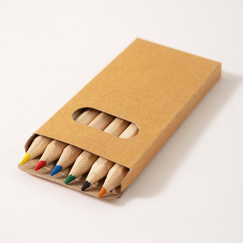 3.5" Kraft Paper Box Colored Pencils with Custom Logo, Medium Core, Eco-Friendly Wood for Kids' Drawing