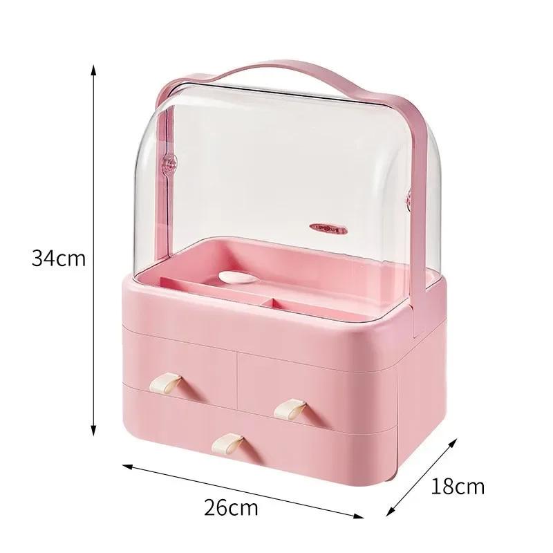 Makeup Organizer Box Transparent Desktop Drawer Storage Box Dust-proof Dressing Table Skincare Jewelry Storage Rack Containers