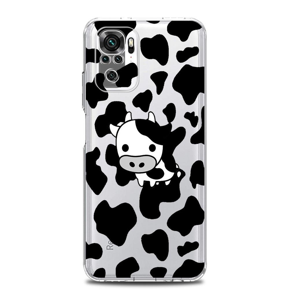 

Милый принт коровы Fundas новый квадратный прозрачный мягкий чехол для телефона Xiaomi Redmi Note 12 11 9S 9 8 10 Pro+ 7 8T 9C 9A 8A K40 игровой чехол Redmi 8A