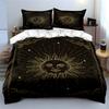 Golden Sun and Starry Night Bedding Set Bedding Set (1 Duvet Cover, 2 Pillowcases, Duvet Not Included)