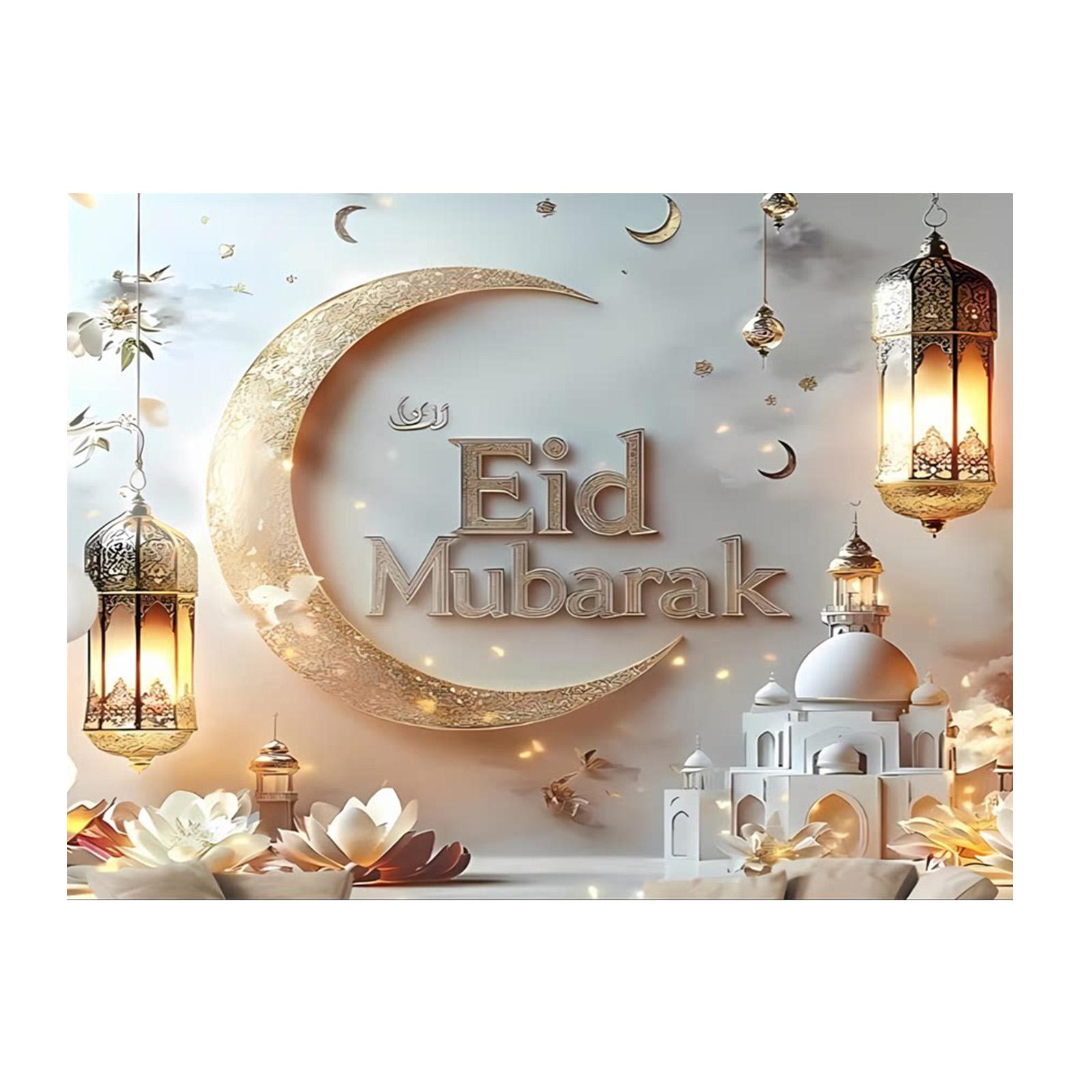 

Eid Al-Fitr Themed With Crescent Moon Mosque Pattern. Suitable For Ramadan Festival Parties And Decorations. High-definition Printed, Washable XS
