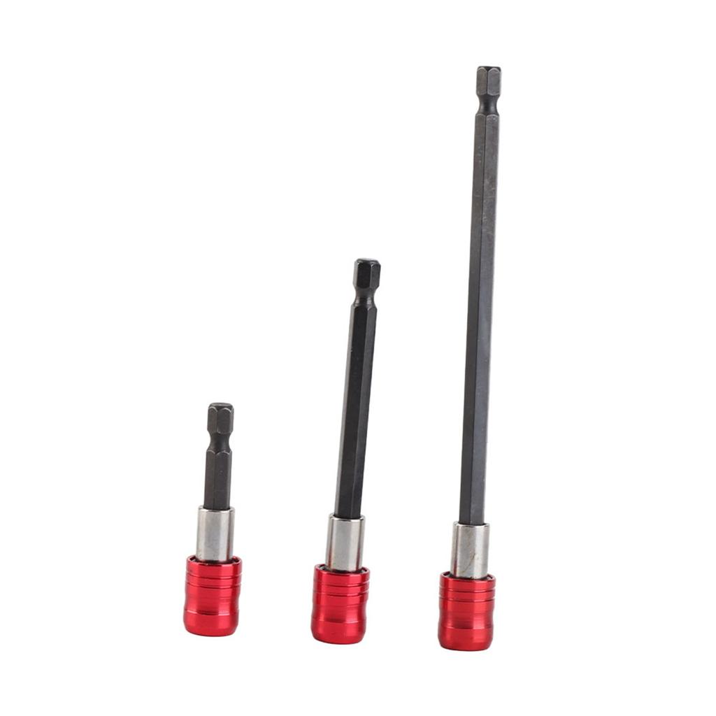 60 100 150mm 6.35mm Hex Shank Screwdriver Extension Bit Holder (Red)