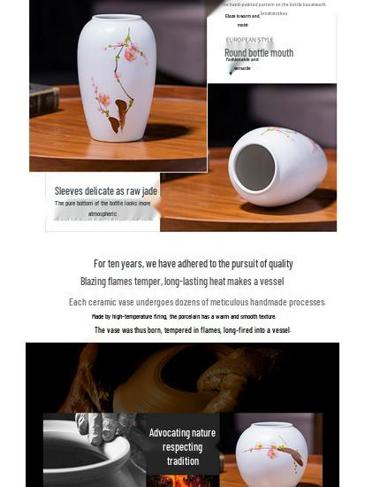 Modern Minimalist Ikebana Ceramic Vase for Living Room and Cabinet Decoration