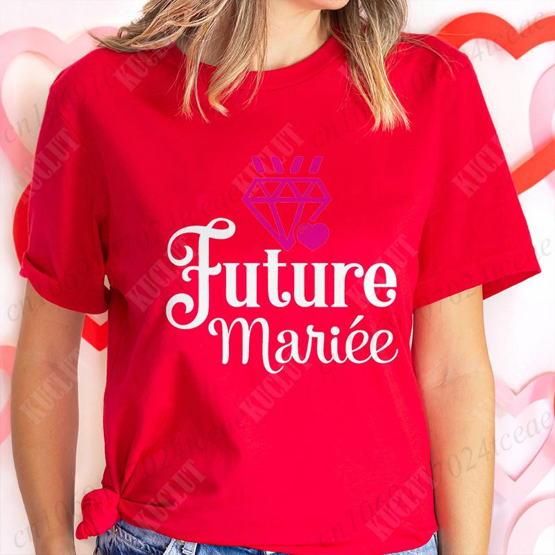 Team Bride Tshirt Women Bachelorette Hen Bridal Wedding Party T-Shirts Tees Evjf Future Clothing French Single Farewell Tops