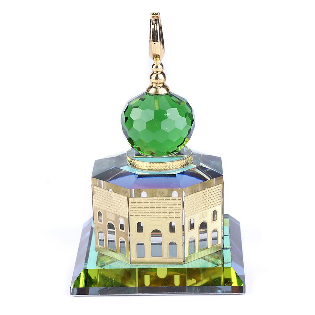 Muslim Crystal Gilded al aqsa Mosque Miniature Model Islamic Building Gift Home Decoration