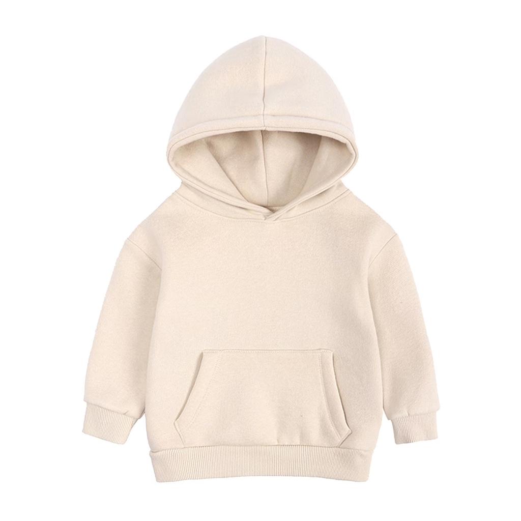 Kids Solid Color Hoodie Pullover Casual Loose Fit Long Sleeve Hooded Sweatshirt for Children Boys and Girls Soft Comfortable Fabric