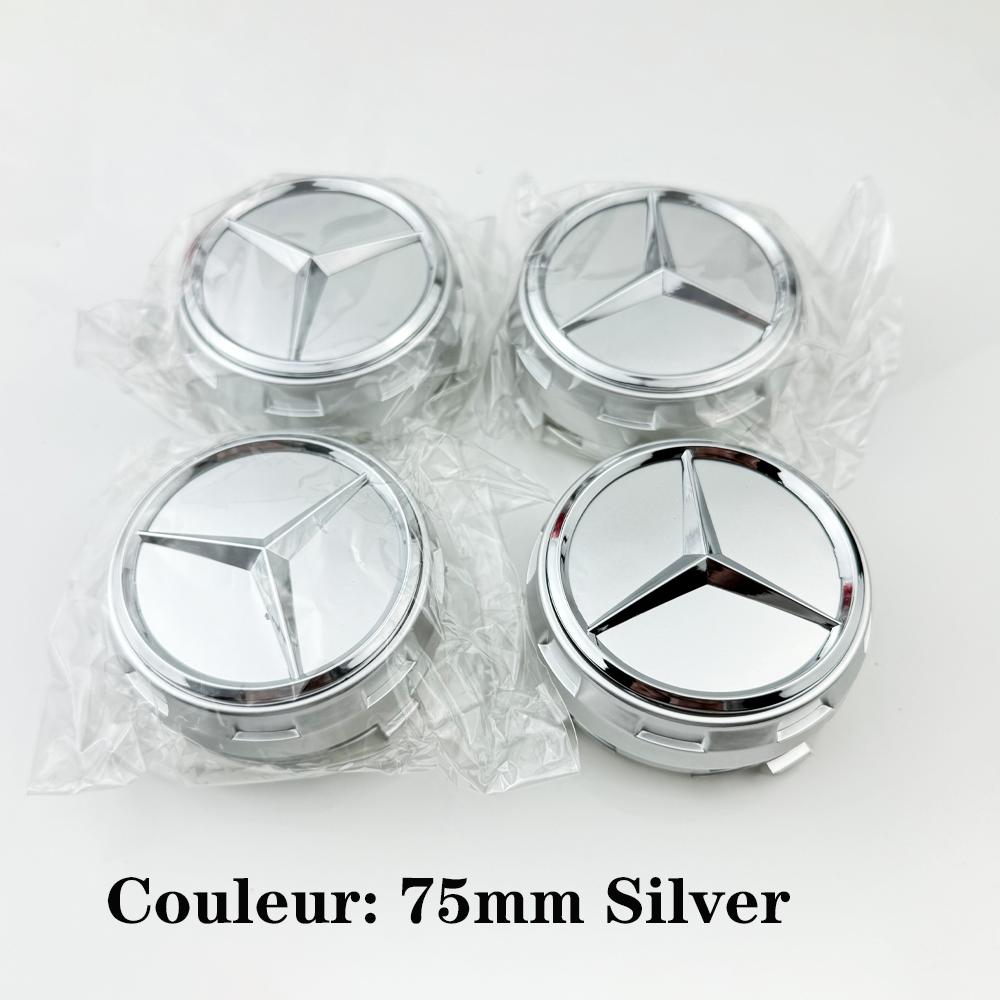 New 4pcs 75mm Black Red Raised Car Styling Wheel Center Cap Hub Covers Badge Car Accessories For Mercedes Benz AMG A0004000900