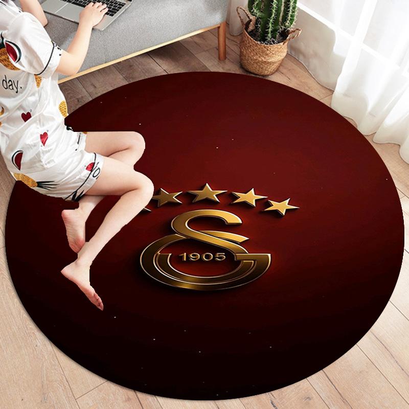 Galatasaray S Round Area Rug,Carpet Rug for Living Room Bedroom Sofa Playroom Decor,Non-slip Floor Mat
