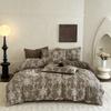 Winter New Jacquard High Gram Weight Raw Hemp Retro Washed Wrinkle Yarn Printing Household Bedding Kit
