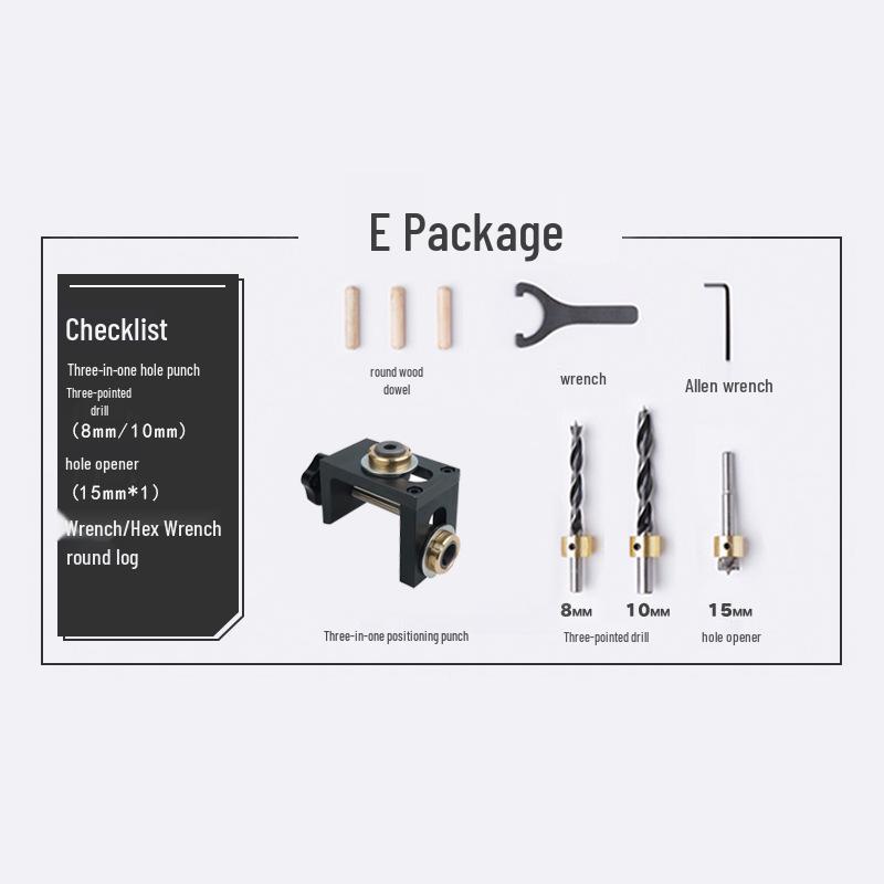 Woodworking 3-in-1 Furniture Connector & Dowel Hole Opener Tool