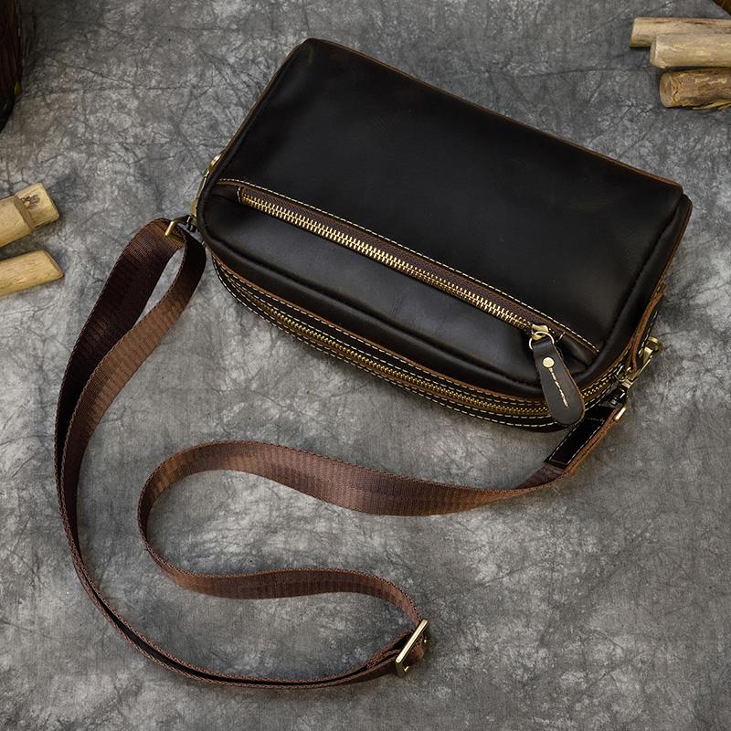 Genuine Leather Clutch Bag Of Men Male Long Hand Bag Crazy Horse Leather Day Clutches For 6" Cell Phone With Wrist Belt