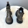 Thick-soled Martin Boots Women's New Autumn and Winter Short Boots Women's Small Men Show Height and Thin Boots
