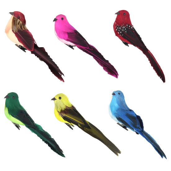 Artificial Bird Three-dimensional Eyes Long Tail Realistic Colorful Fake Animal Bird Garden Prop Decoration for Home