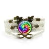 Colorful Peace Logo Time Gem Bracelet Women's Fashion Butterfly Infinity Symbol Hand-woven Multi-layer Hand Jewelry