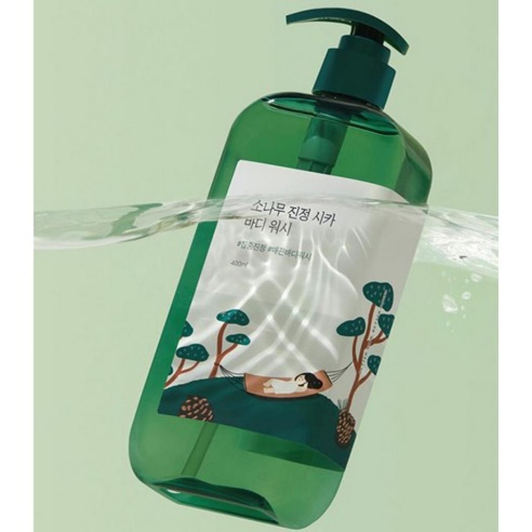 ROUND LAB Pine Calming Cica Body Wash Soothing Moisturizing Body Cleanser 400ml 1 Pack (400ml)