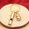 Brass Mouth Whistle Keychain: Portable Outdoor Survival Gear
