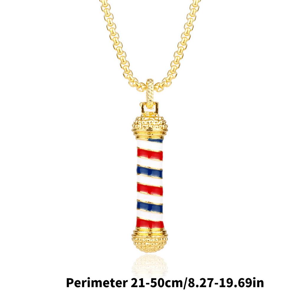 Unique Designs Barber Poles Pendant Necklace for Barbers and Hair Enthusiasts with Electroplated Finish Casual Wear