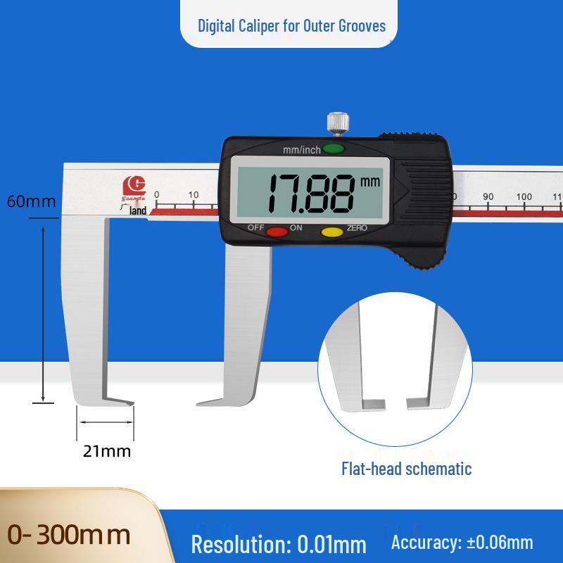 Guilin Guanglu Vernier Digital Caliper with Flat Head, 0-150/200/300mm
