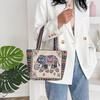 Ethnic Style Handbag Trendy Animal Embroidery Handbag Canvas Women Shoulder Bags Women Grocery Storage Pouch