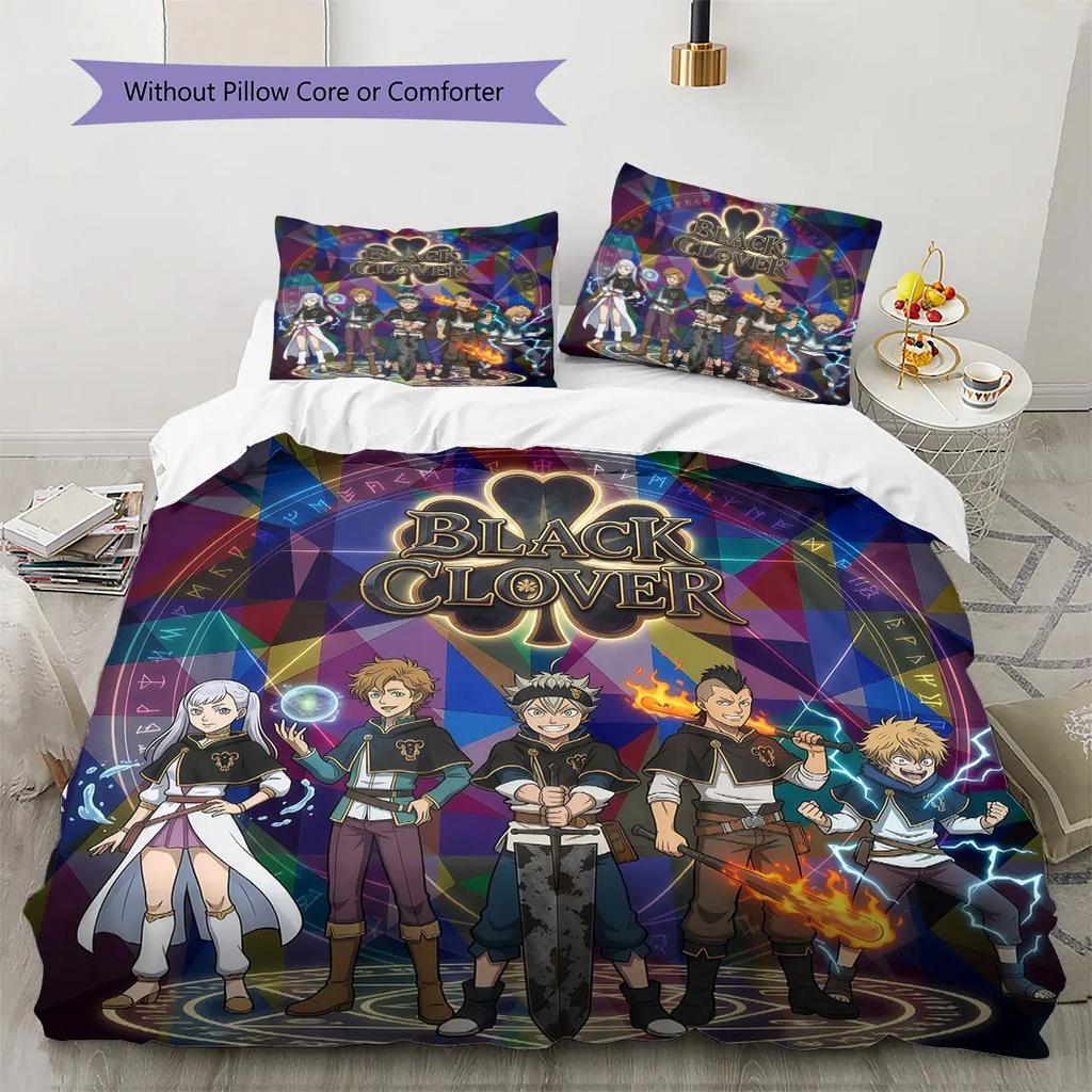 3D Printed Anime Black Clover Bedding Set for Children's Boy Girl , Duvet Cover Pillowcase (2/3piece Set), Children's Gift