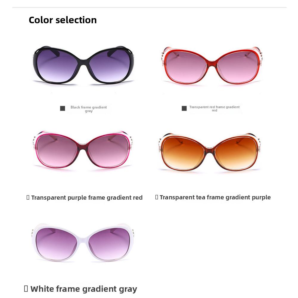 2025 new sunglasses women's UV protection trend large frame sunglasses European and American fashion driving sunglasses