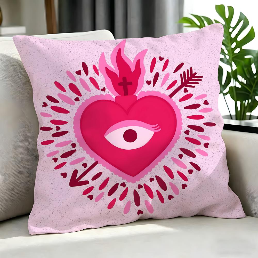 Art GGraffiti Heart Cushion Cover Cushion Cover Set Pcs x x x Pillowcase Decorative Sofa Home Decor