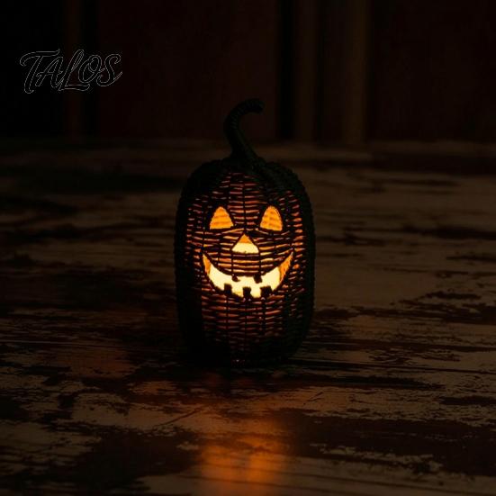 LED Lantaarn voor Herfst Handgeweven Pompoenmand met Heksenhoed Deksel, Rustieke Vlechtwerk Trick Herfst Binnen Decoratie of Traktatiemand Buiten Halloween Feest