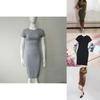 Elegant Womens Short Sleeve Bodycon Pencil Dress For Summer Casual Plus Sizes
